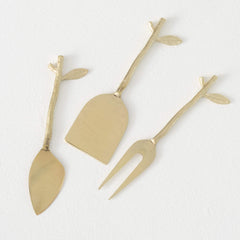 Gold Branch Cheese Server Set