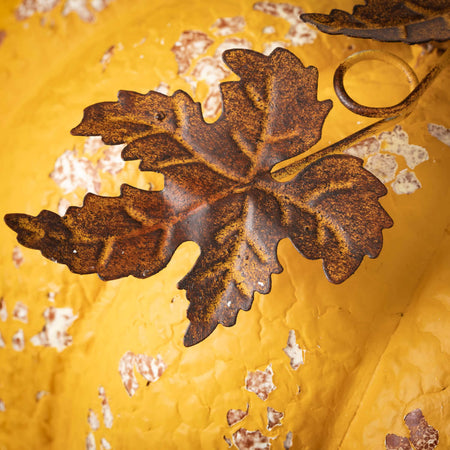 Large Yellow Metal Pumpkin