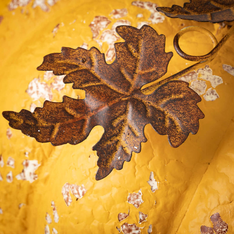 Large Yellow Metal Pumpkin