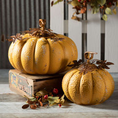Small Yellow Metal Pumpkin