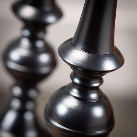 Black Metal Candleholder Set 2