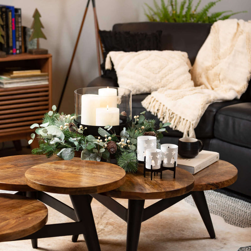 White Cutout Candleholder Set