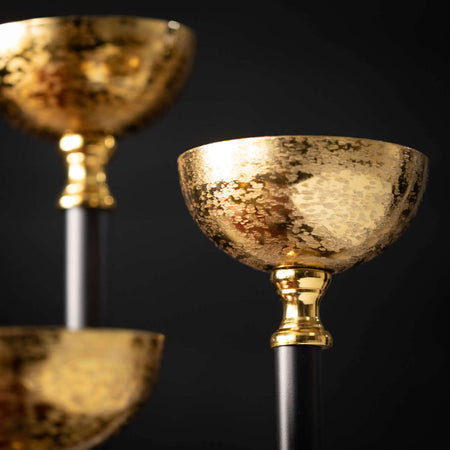 Gold & Ebony Candle Holder Set