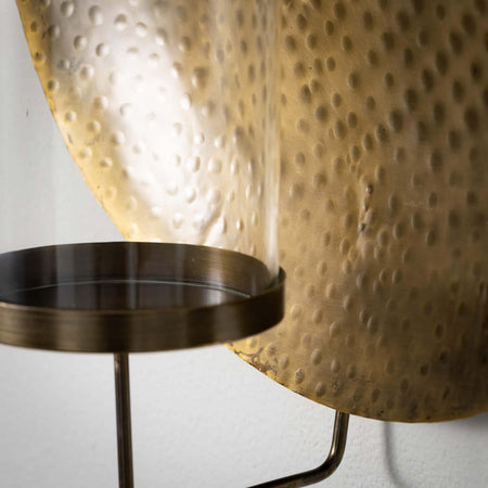 Gold Hammered Metal Sconce Set