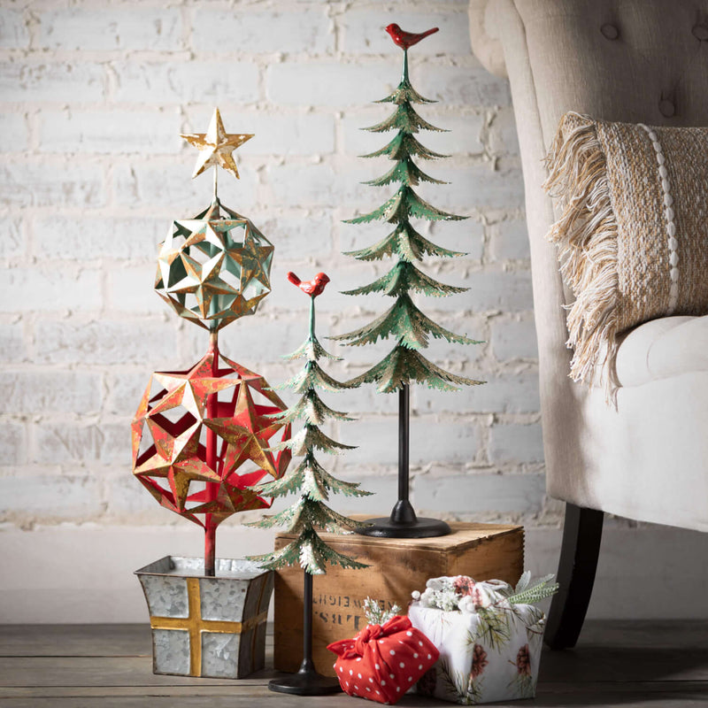 Festive Metal Star Tree Set 2