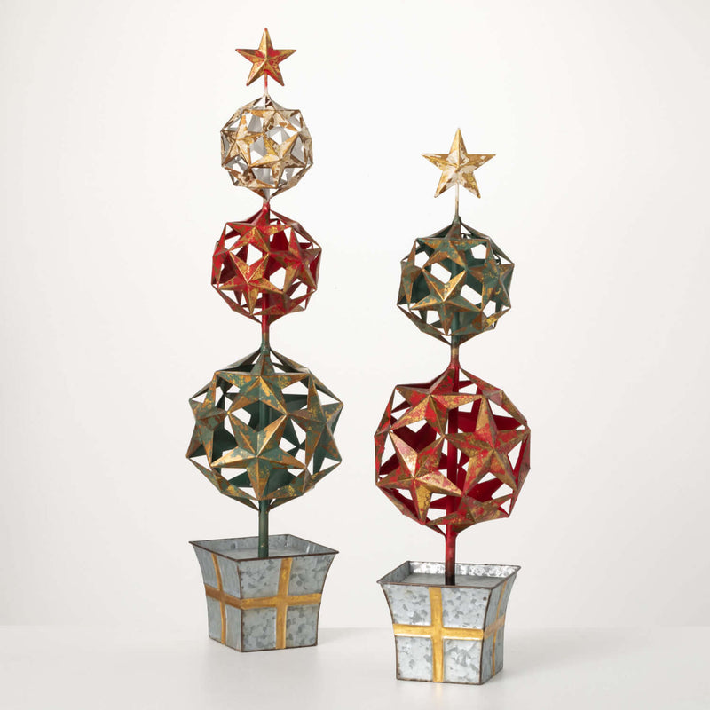 Festive Metal Star Tree Set 2