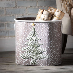 Hammered Metal Tree Basket Set