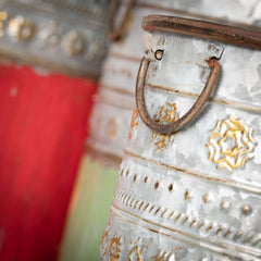 Rustic Holiday Pails Set Of 3