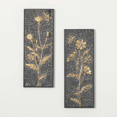 Metallic Floral Wall Panel Set