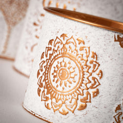 Embossed Metal Pot Set Of 3