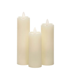 Cream Slim LED Pillar Candle Set