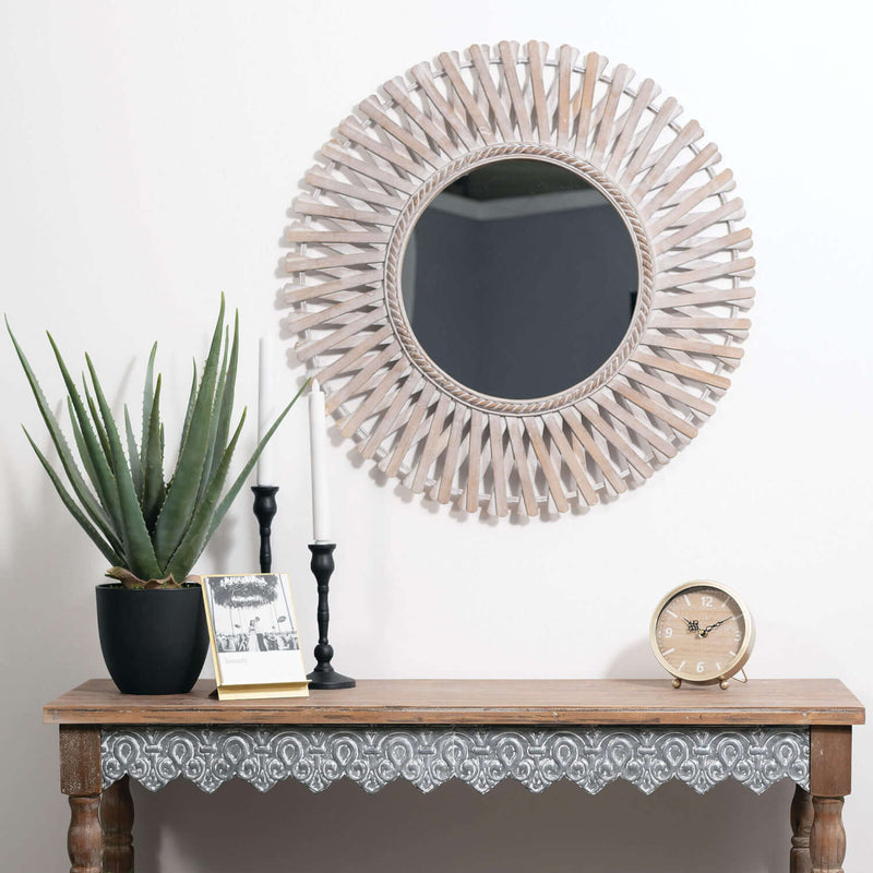 Woven Bamboo Mirror