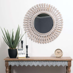 Woven Bamboo Mirror