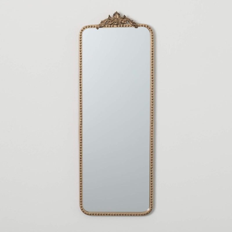 Elongated Gold-Trimmed Mirror