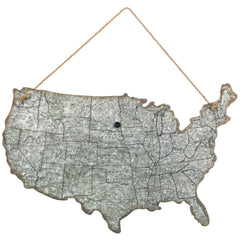 Galvanized Industrial Territory Map Wall Art
