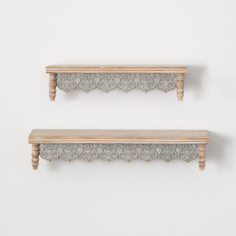 Scalloped Wood Shelf, Set of 2