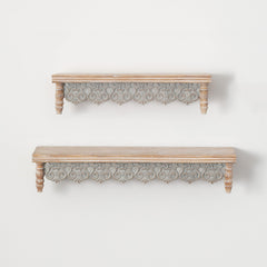 Scalloped Wood Shelf, Set of 2