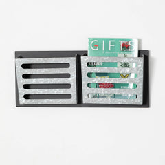 Modern Galvantized Wall Pocket Organizer - Double
