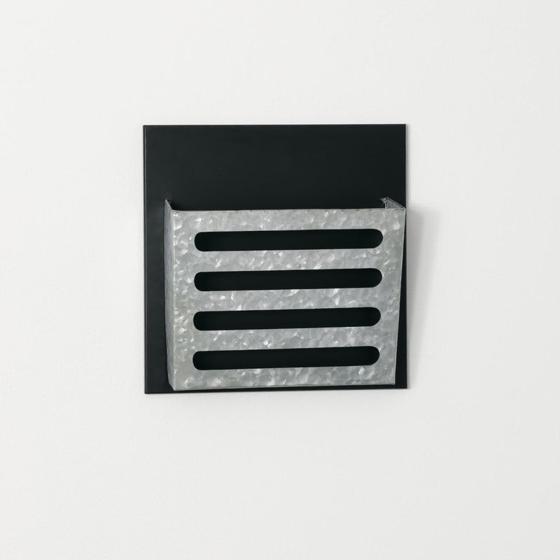 Modern Galvantized Wall Pocket Organizer - Single