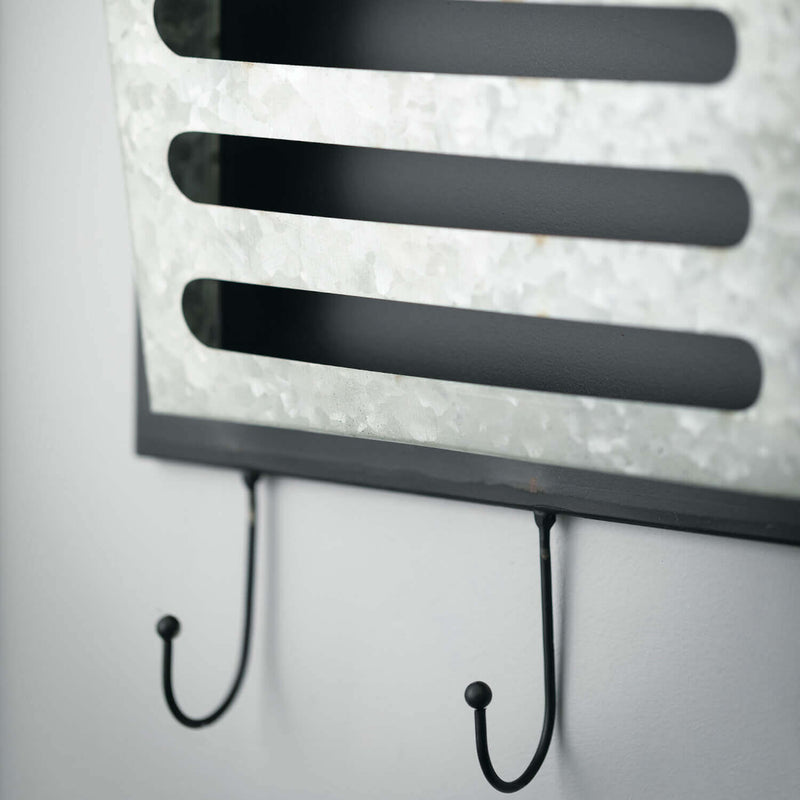 Modern Galvantized Wall Pocket Organizer - Triple