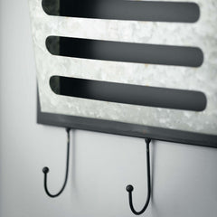 Modern Galvantized Wall Pocket Organizer - Triple