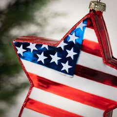 Patriotic Glass Star Ornament