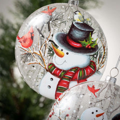 Painted Snowman Disc Ornaments