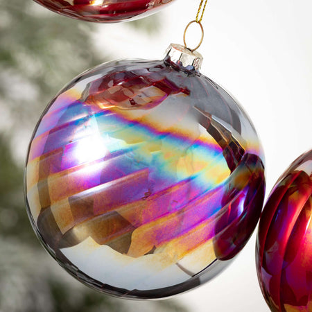 Iridescent Red Ball Ornaments