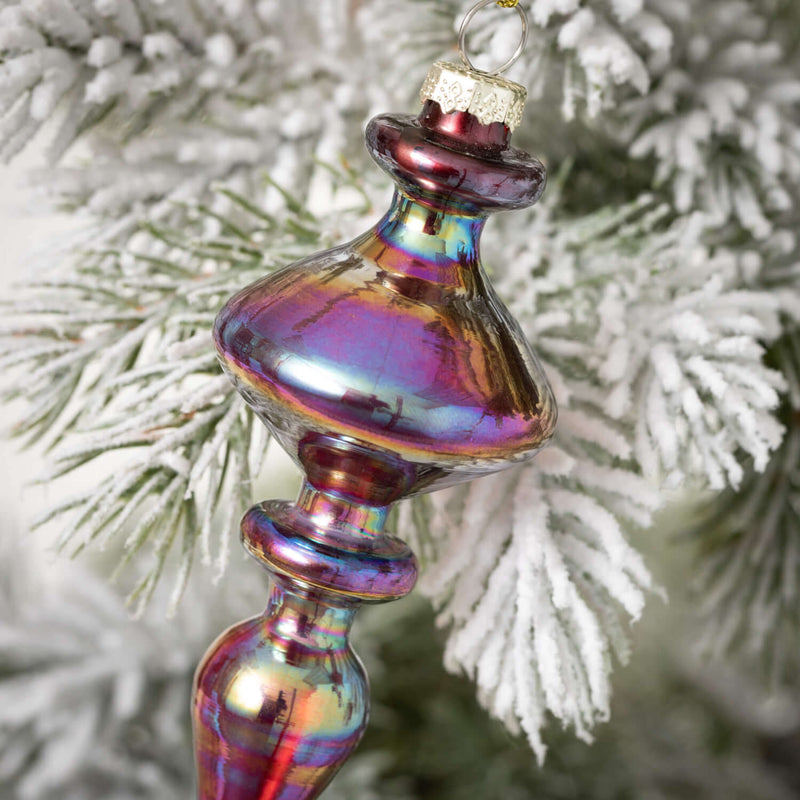 Iridescent Red Finial Set Of 3