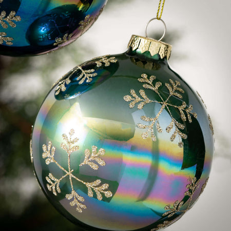 Iridescent Snowflake Ornaments