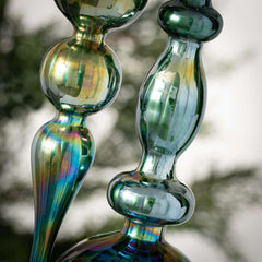 Lustrous Teal Finial Set Of 2