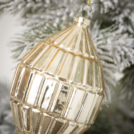Gold Mirrored Ornament Set