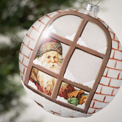 Painted Peeking Santa Ornament