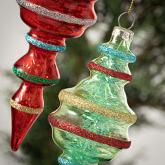 Glitter-Trimmed Finial Set