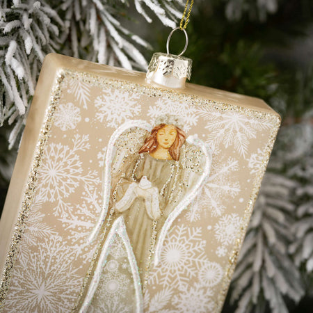 Square Glass Angel Ornaments
