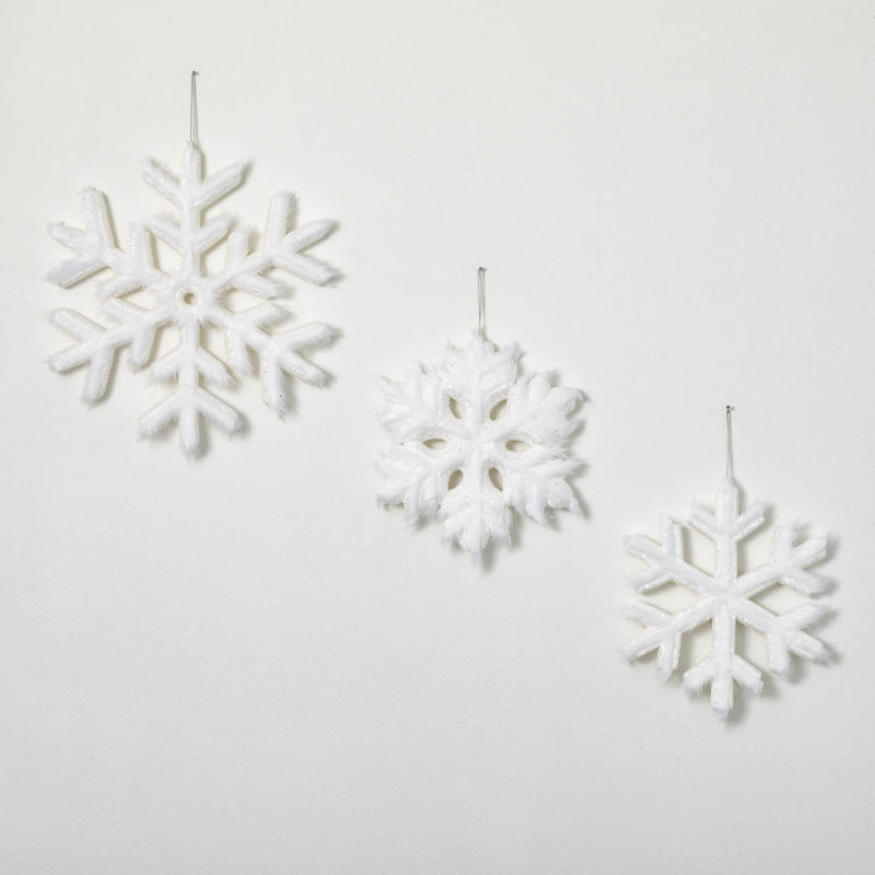 Faux Fur Snowflake Ornaments