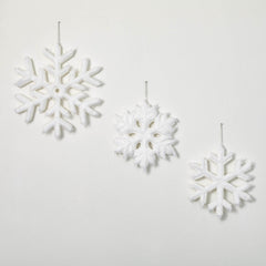 Faux Fur Snowflake Ornaments