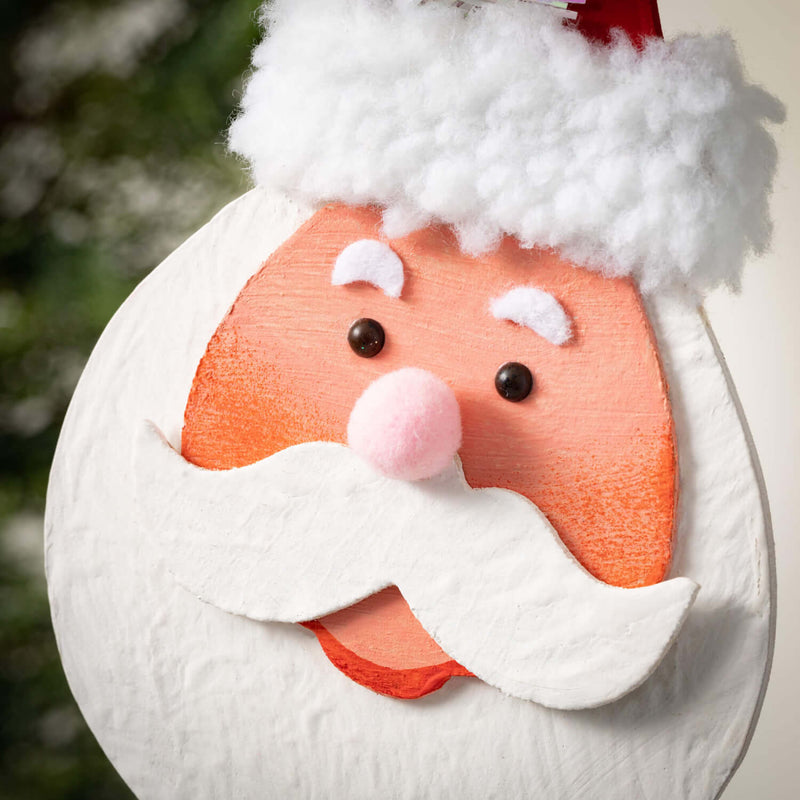 Large Wood Santa Face Ornament