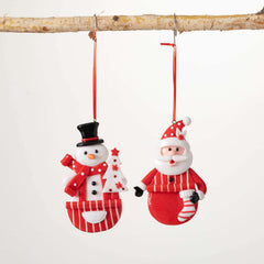 Santa & Snowman Ornament Set