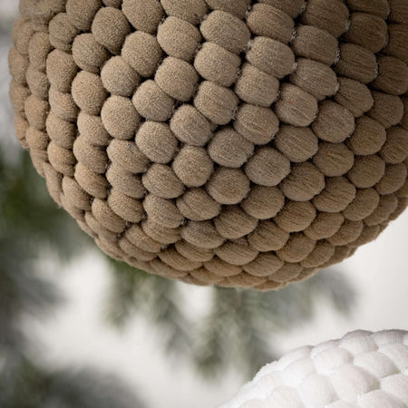 Gray & White Pompom Ornaments