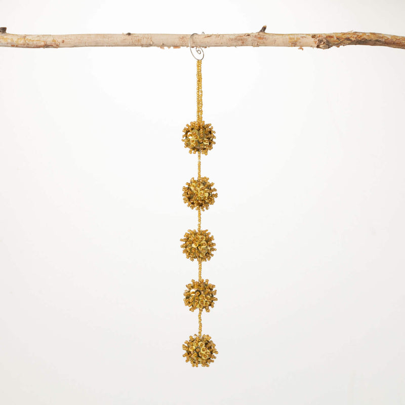 Gold Beaded Tassel Ornament