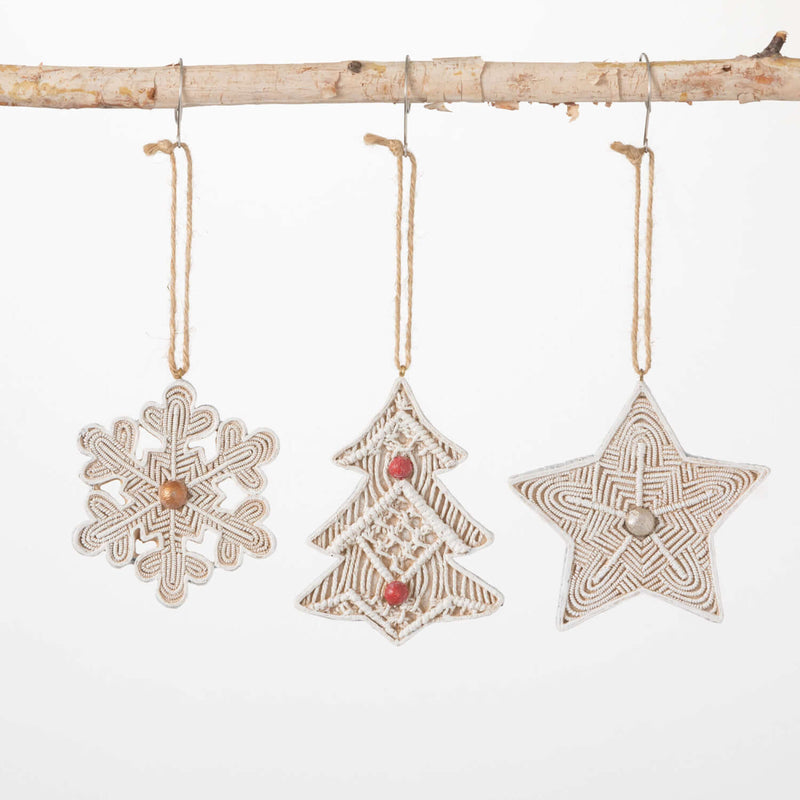 Boho Macrame-Style Ornaments