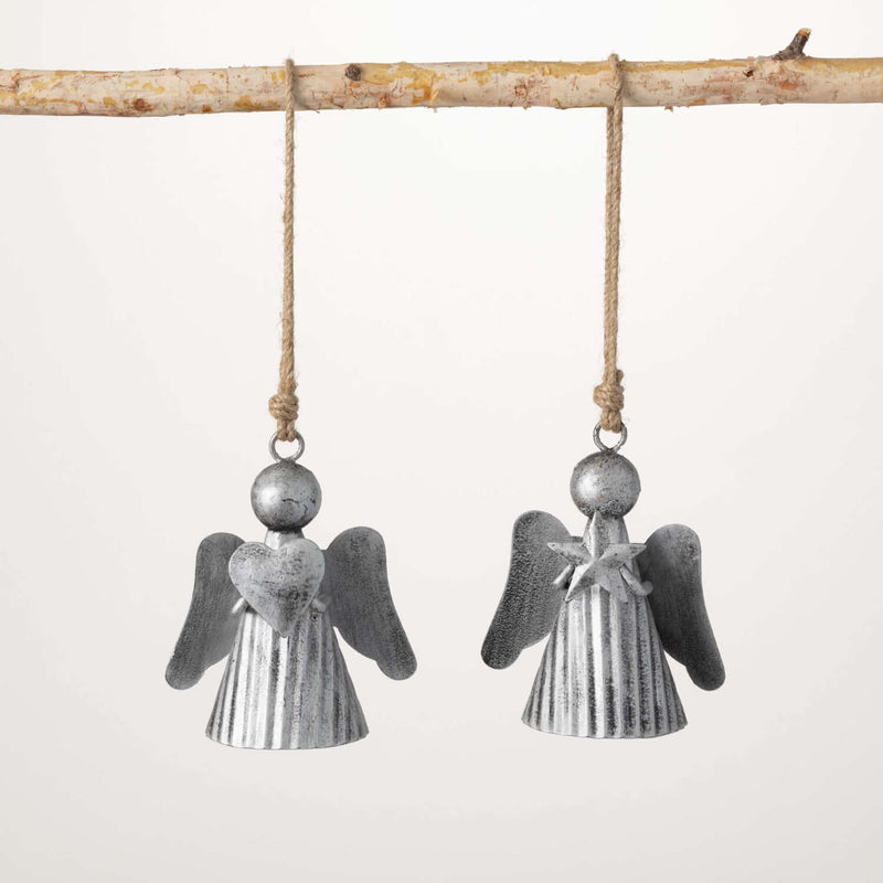 Rustic Metal Angel Ornaments