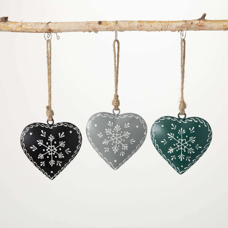 Scandi Metal Heart Ornaments