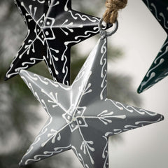 Scandi Metal Star Ornaments