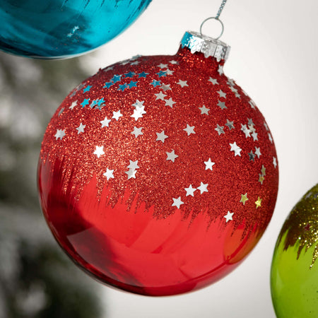 Colored Star Ball Ornament Set