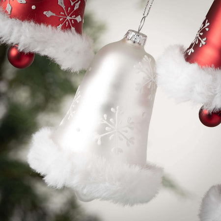 Fur-Trimmed Bell Ornament Set