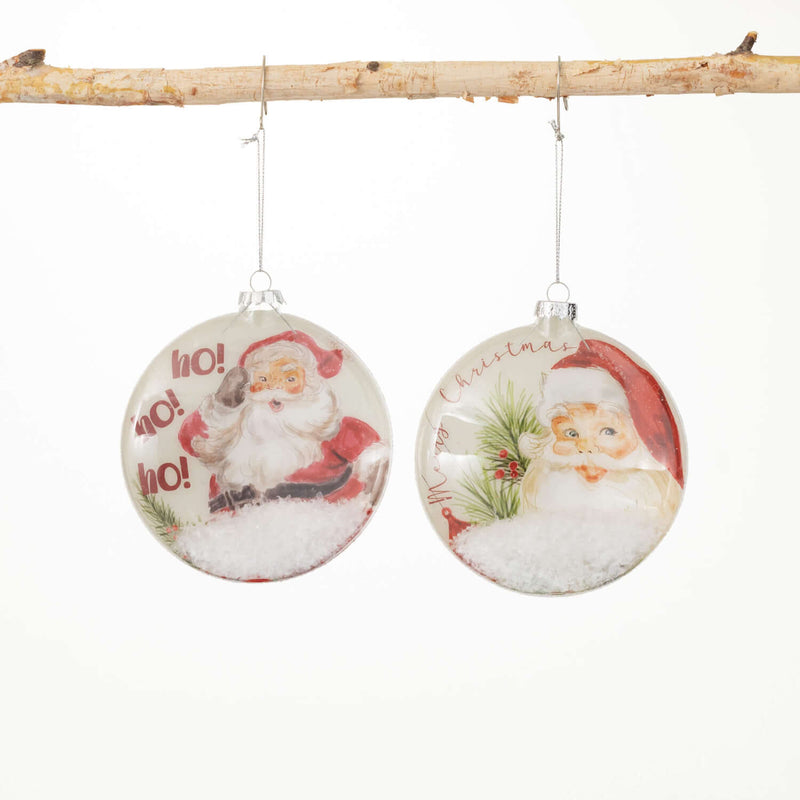 Retro Santa Disc Ornament Set