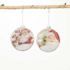 Retro Santa Disc Ornament Set