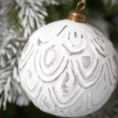 White Patterned Ornament Set 3